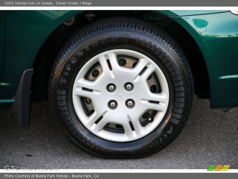 Clover Green / Beige 2001 Honda Civic LX Sedan