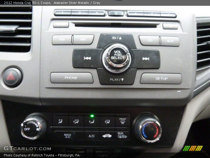 Alabaster Silver Metallic / Gray 2012 Honda Civic EX-L Coupe
