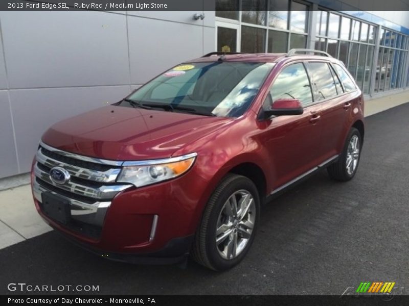 Ruby Red / Medium Light Stone 2013 Ford Edge SEL