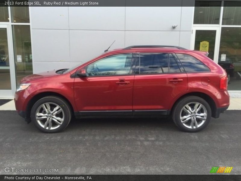 Ruby Red / Medium Light Stone 2013 Ford Edge SEL