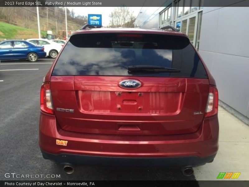 Ruby Red / Medium Light Stone 2013 Ford Edge SEL