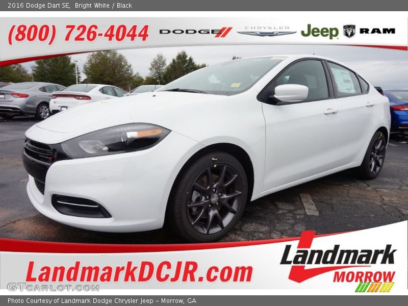 Bright White / Black 2016 Dodge Dart SE