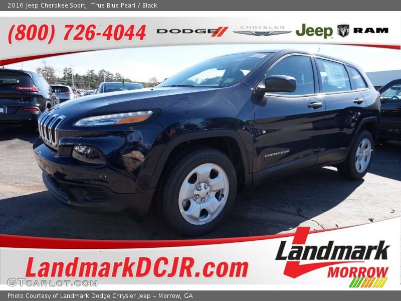 True Blue Pearl / Black 2016 Jeep Cherokee Sport