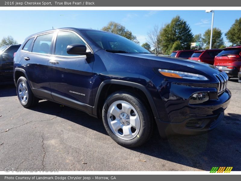 True Blue Pearl / Black 2016 Jeep Cherokee Sport