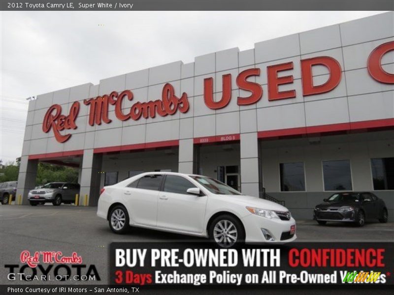 Super White / Ivory 2012 Toyota Camry LE