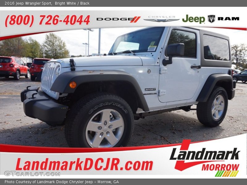 Bright White / Black 2016 Jeep Wrangler Sport