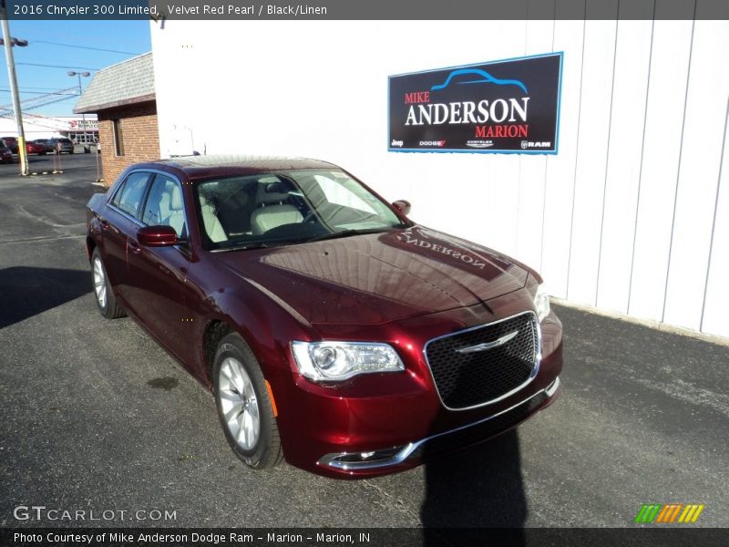 Velvet Red Pearl / Black/Linen 2016 Chrysler 300 Limited