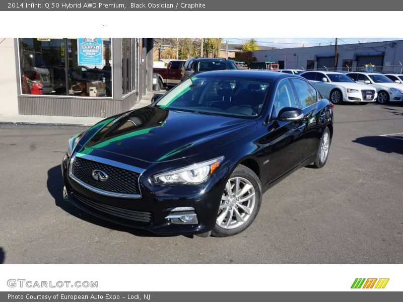 Black Obsidian / Graphite 2014 Infiniti Q 50 Hybrid AWD Premium