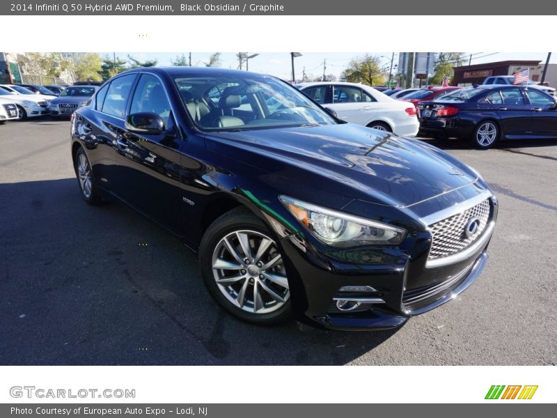 Black Obsidian / Graphite 2014 Infiniti Q 50 Hybrid AWD Premium