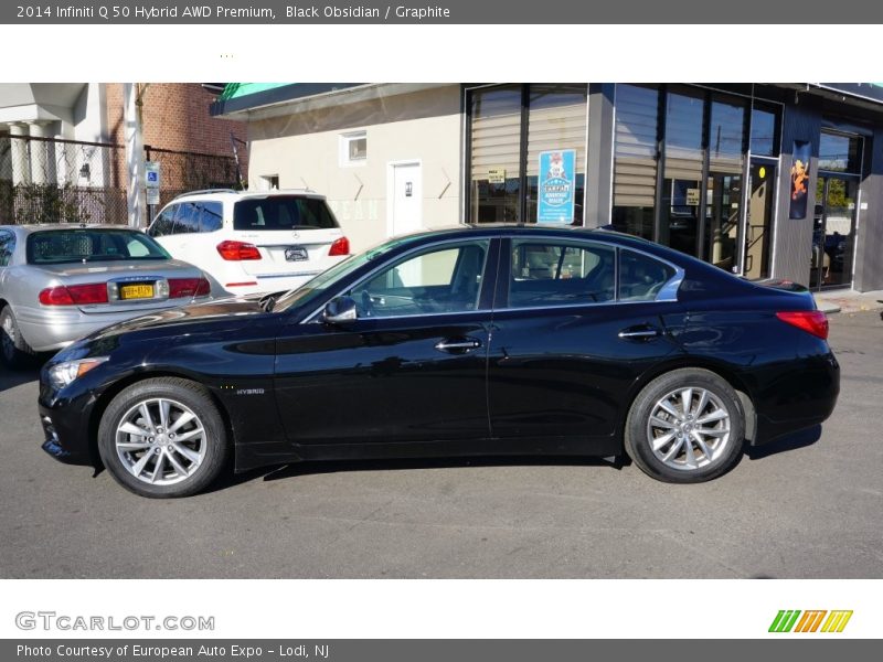 Black Obsidian / Graphite 2014 Infiniti Q 50 Hybrid AWD Premium