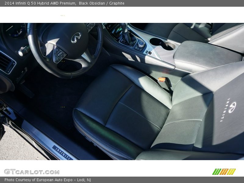 Black Obsidian / Graphite 2014 Infiniti Q 50 Hybrid AWD Premium