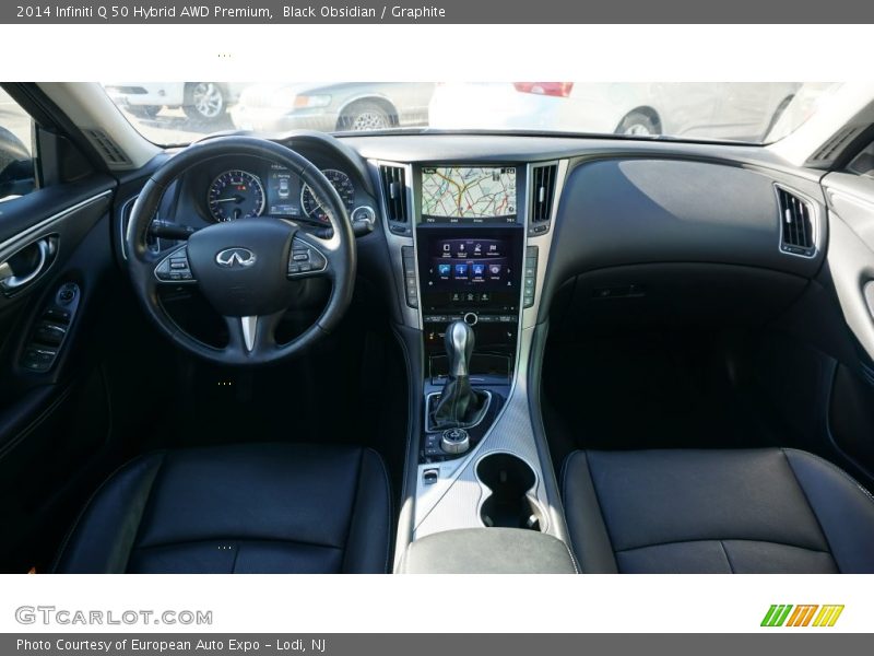 Black Obsidian / Graphite 2014 Infiniti Q 50 Hybrid AWD Premium