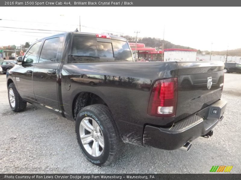 Brilliant Black Crystal Pearl / Black 2016 Ram 1500 Sport Crew Cab 4x4
