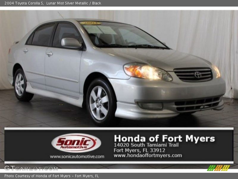 Lunar Mist Silver Metallic / Black 2004 Toyota Corolla S
