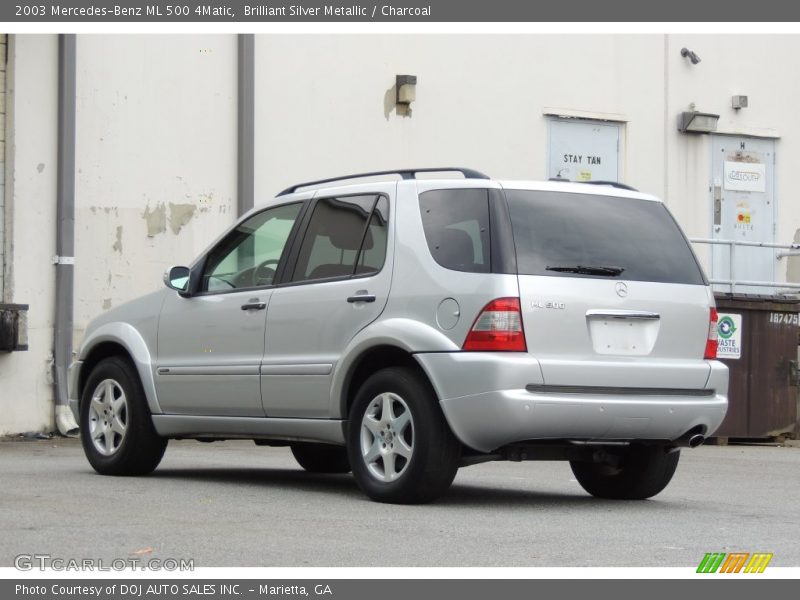 Brilliant Silver Metallic / Charcoal 2003 Mercedes-Benz ML 500 4Matic