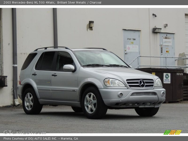 Brilliant Silver Metallic / Charcoal 2003 Mercedes-Benz ML 500 4Matic