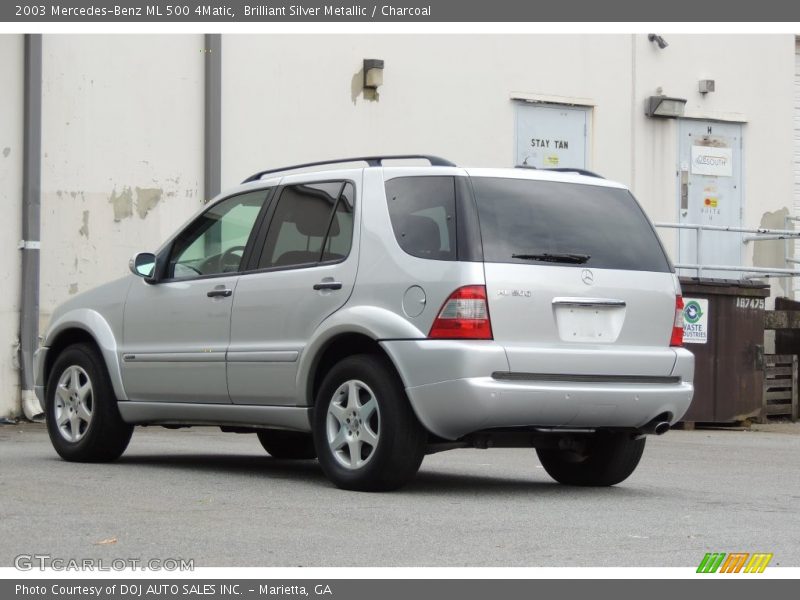 Brilliant Silver Metallic / Charcoal 2003 Mercedes-Benz ML 500 4Matic