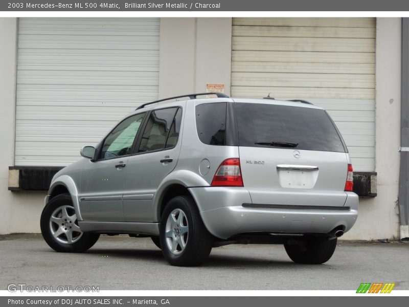 Brilliant Silver Metallic / Charcoal 2003 Mercedes-Benz ML 500 4Matic