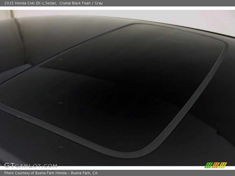 Crystal Black Pearl / Gray 2015 Honda Civic EX-L Sedan