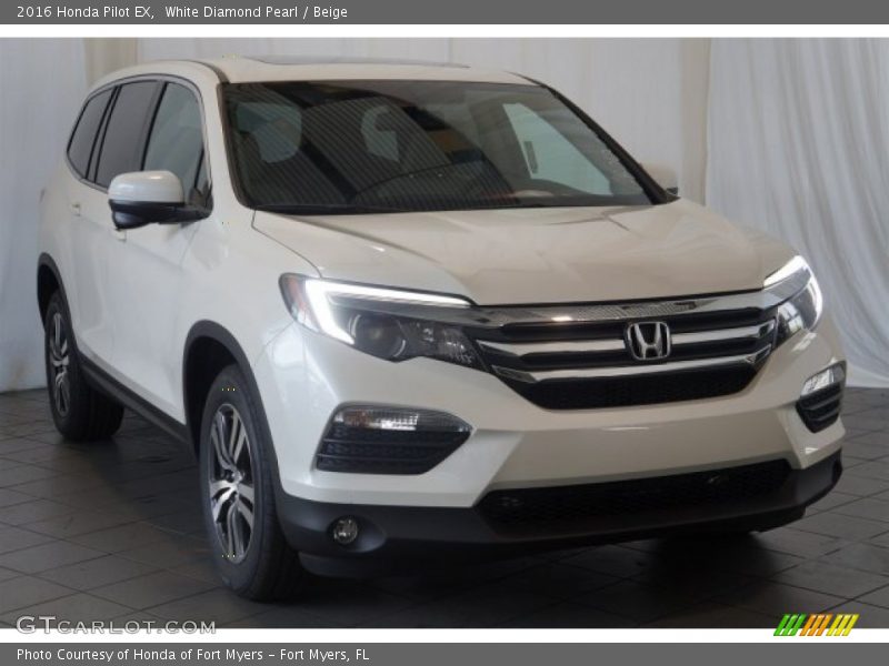 White Diamond Pearl / Beige 2016 Honda Pilot EX