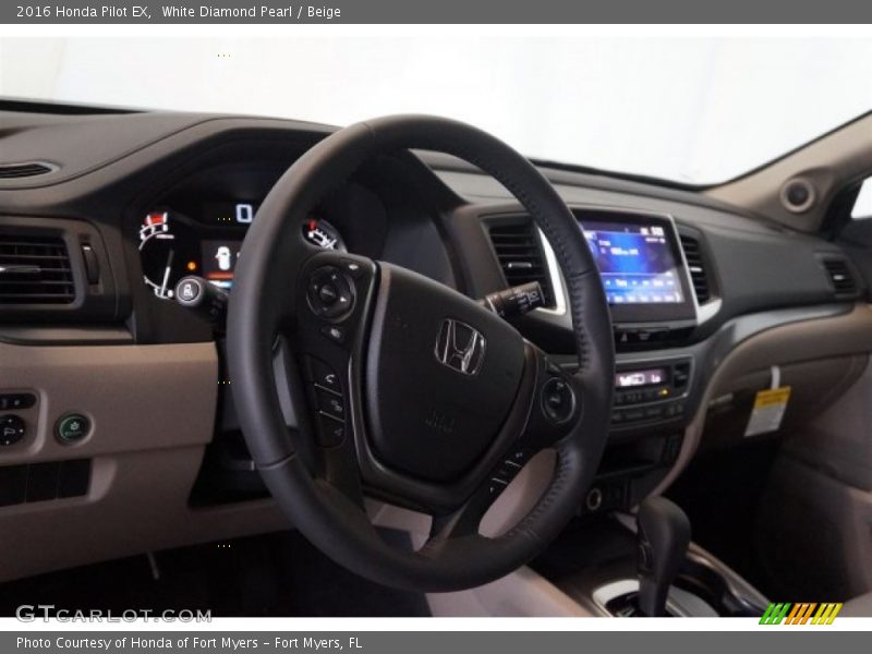 White Diamond Pearl / Beige 2016 Honda Pilot EX