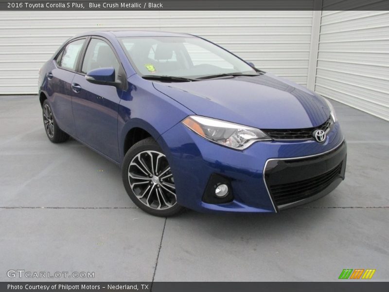 Blue Crush Metallic / Black 2016 Toyota Corolla S Plus