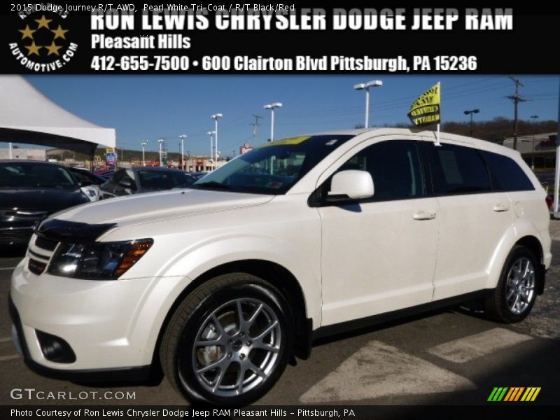 Pearl White Tri-Coat / R/T Black/Red 2015 Dodge Journey R/T AWD