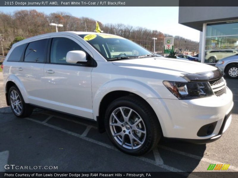 Pearl White Tri-Coat / R/T Black/Red 2015 Dodge Journey R/T AWD