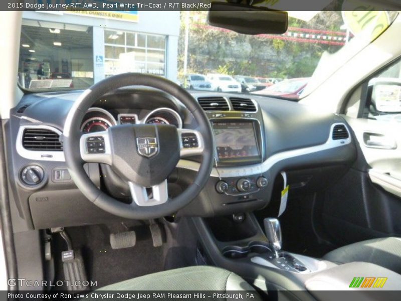 Pearl White Tri-Coat / R/T Black/Red 2015 Dodge Journey R/T AWD
