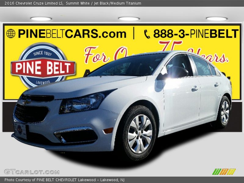 Summit White / Jet Black/Medium Titanium 2016 Chevrolet Cruze Limited LS