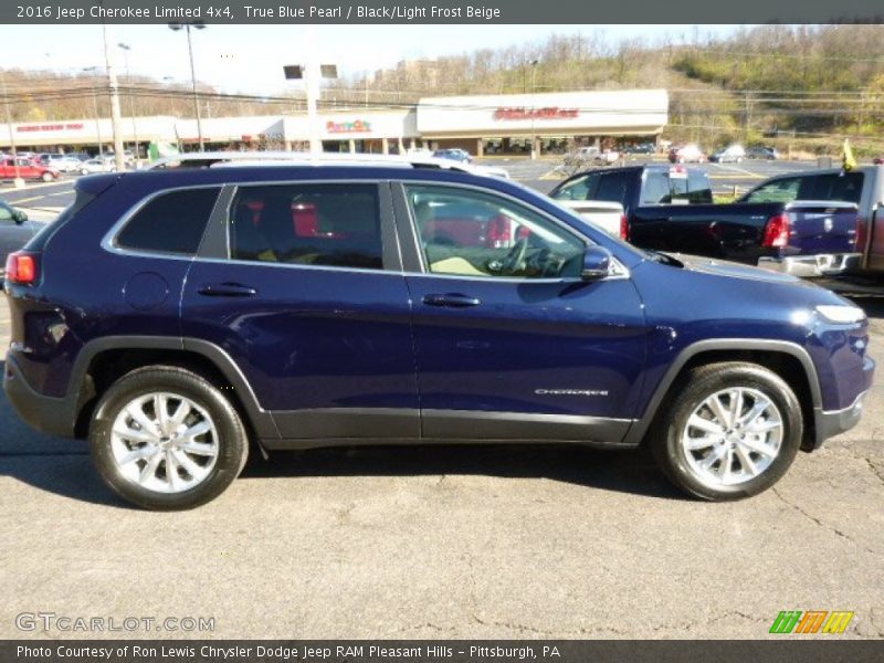 True Blue Pearl / Black/Light Frost Beige 2016 Jeep Cherokee Limited 4x4