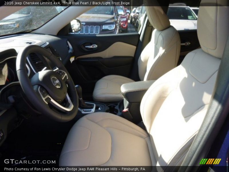 True Blue Pearl / Black/Light Frost Beige 2016 Jeep Cherokee Limited 4x4