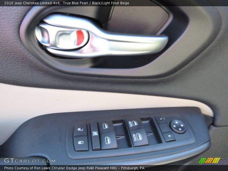 True Blue Pearl / Black/Light Frost Beige 2016 Jeep Cherokee Limited 4x4