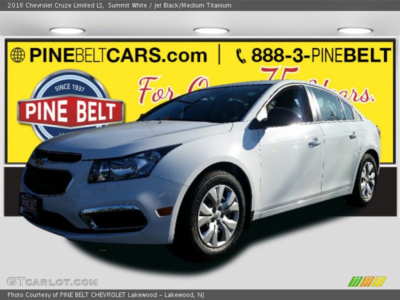 Summit White / Jet Black/Medium Titanium 2016 Chevrolet Cruze Limited LS