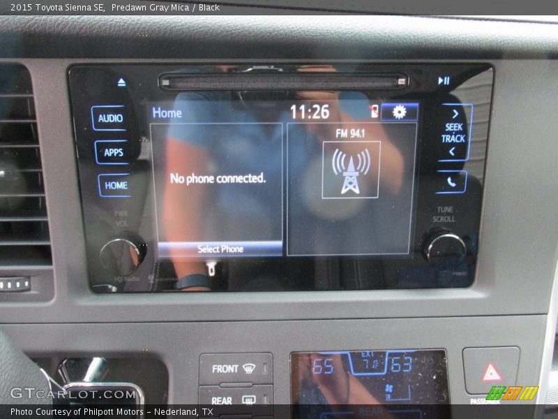 Predawn Gray Mica / Black 2015 Toyota Sienna SE