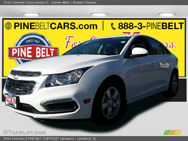 Summit White / Medium Titanium 2016 Chevrolet Cruze Limited LT