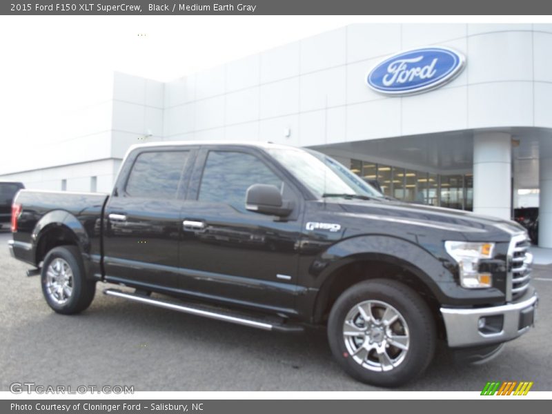 Black / Medium Earth Gray 2015 Ford F150 XLT SuperCrew