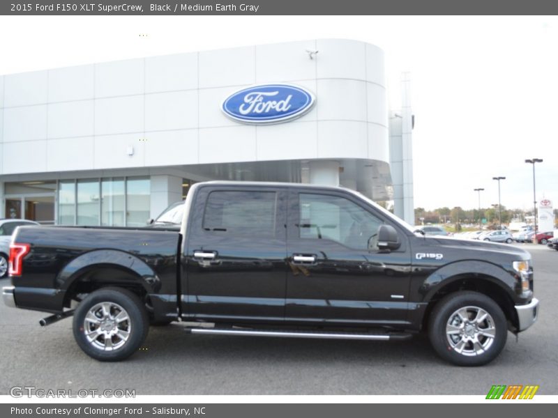 Black / Medium Earth Gray 2015 Ford F150 XLT SuperCrew