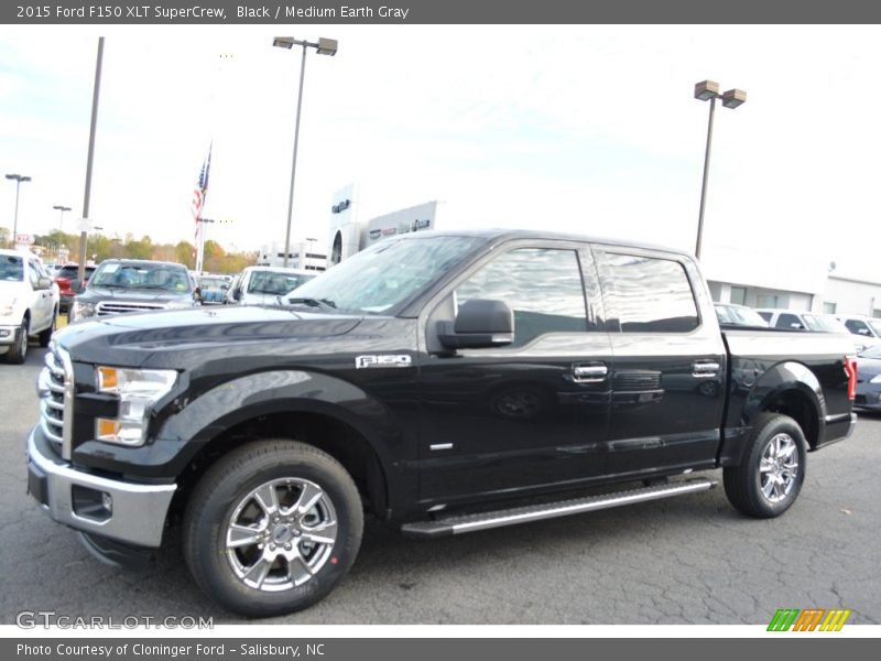 Black / Medium Earth Gray 2015 Ford F150 XLT SuperCrew