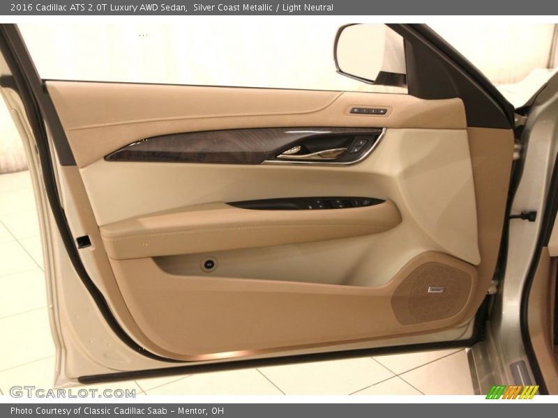 Silver Coast Metallic / Light Neutral 2016 Cadillac ATS 2.0T Luxury AWD Sedan
