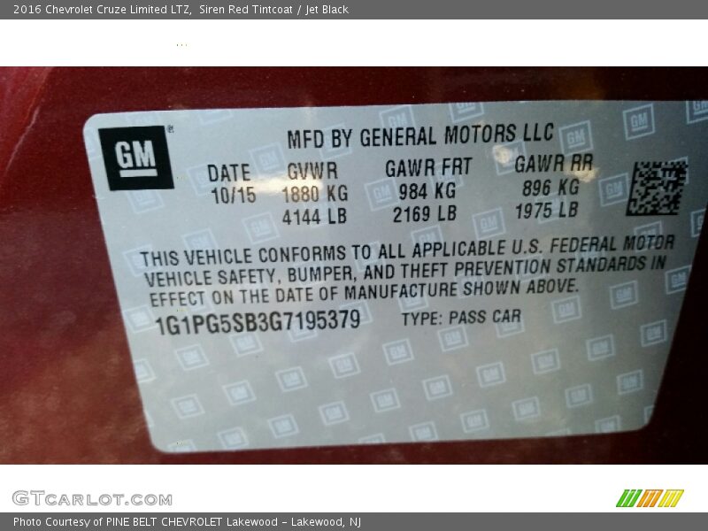Siren Red Tintcoat / Jet Black 2016 Chevrolet Cruze Limited LTZ