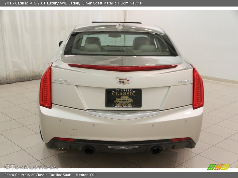 Silver Coast Metallic / Light Neutral 2016 Cadillac ATS 2.0T Luxury AWD Sedan