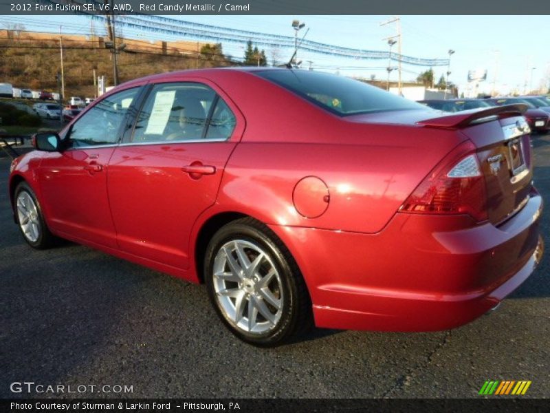 Red Candy Metallic / Camel 2012 Ford Fusion SEL V6 AWD