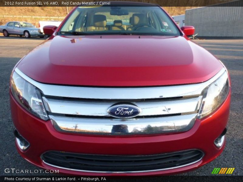 Red Candy Metallic / Camel 2012 Ford Fusion SEL V6 AWD