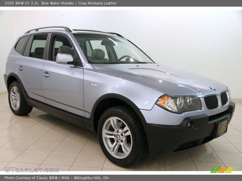 Blue Water Metallic / Gray Montana Leather 2005 BMW X3 3.0i