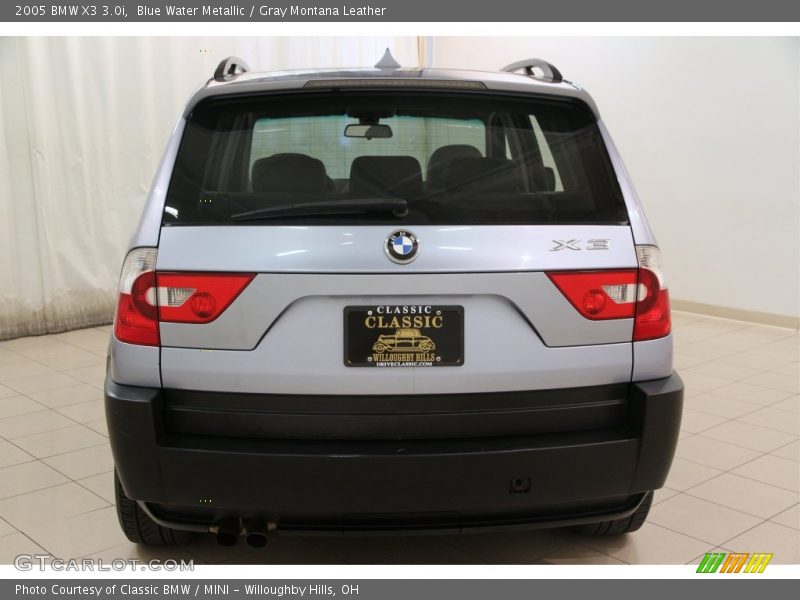 Blue Water Metallic / Gray Montana Leather 2005 BMW X3 3.0i