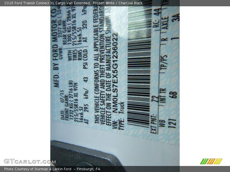 Frozen White / Charcoal Black 2016 Ford Transit Connect XL Cargo Van Extended