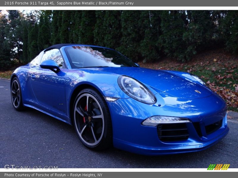 Sapphire Blue Metallic / Black/Platinum Grey 2016 Porsche 911 Targa 4S