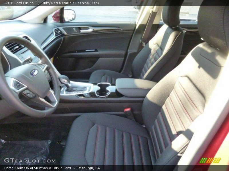 Ruby Red Metallic / Charcoal Black 2016 Ford Fusion SE