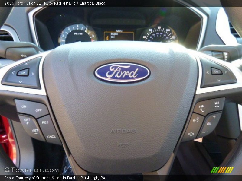 Ruby Red Metallic / Charcoal Black 2016 Ford Fusion SE